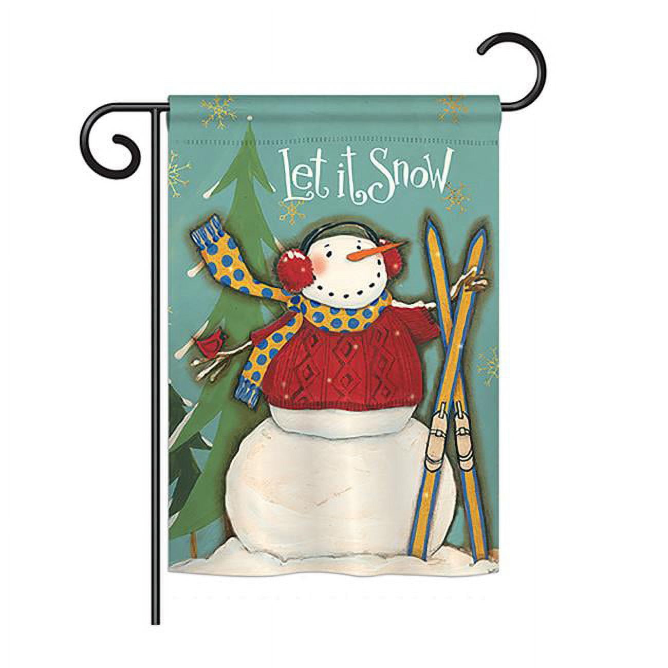 BD-WT-G-114160-IP-BO-DS02-US 13 x 18.5 in. Seasonal Winter Wonderland Impressions Decorative Vertical Garden Flag - Let it Snow Snowman Winter
