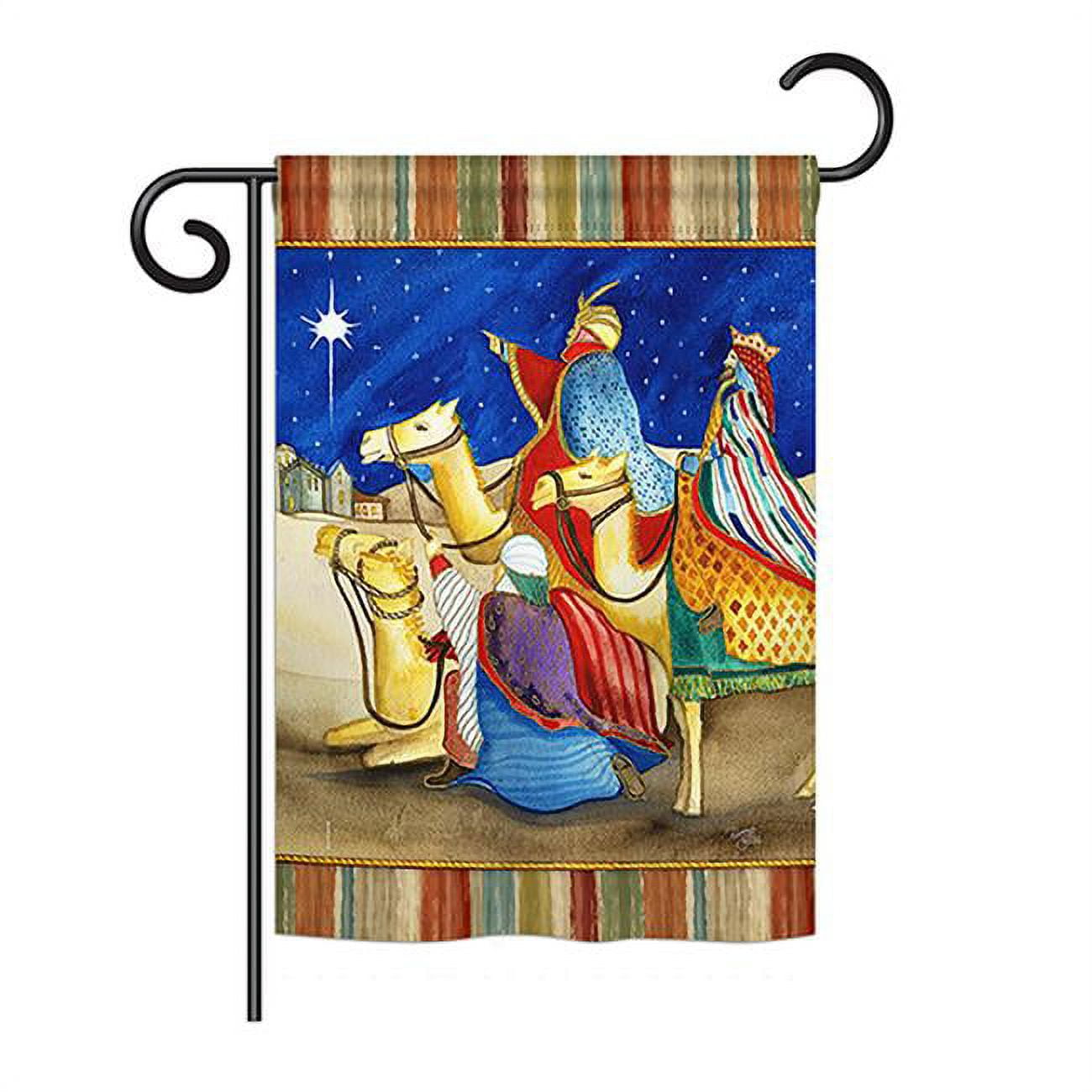 BD-NT-G-114213-IP-BO-DS02-US 13 x 18.5 in. Seasonal Nativity Impressions Decorative Vertical Garden Flag - Three Kings Winter -  GardenControl, GA3468616