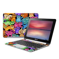 Picture of Dan Morris AFCB-CLRKIT Asus Flip Chromebook Skin - Colorful Kittens