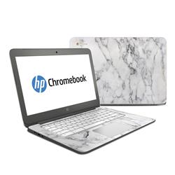 HC14-WHT-MARBLE HP Chromebook 14 Skin - White Marble -  DecalGirl