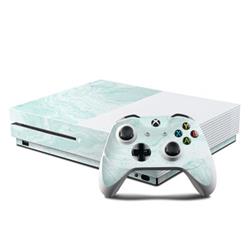 XBOS-WINTERGREEN Microsoft Xbox One S Console & Controller Kit Skin - Winter Green Marble -  DecalGirl