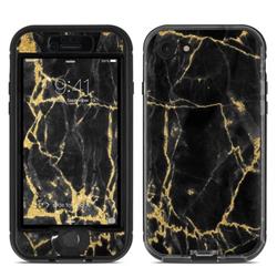 LCN7-BLACKGOLD Lifeproof iPhone 7 Nuud Case Skin - Black Gold Marble -  DecalGirl