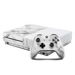 XBOS-WHT-MARBLE Microsoft Xbox One S Console & Controller Kit Skin - White Marble -  DecalGirl