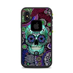 LFAX-SUGSKLSOMB Lifeproof iPhone X Fre Case Skin - Sugar Skull Sombrero -  DecalGirl