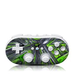 Picture of DecalGirl WIICC-ABST-GRN Wii Classic Controller Skin - Emerald Abstract