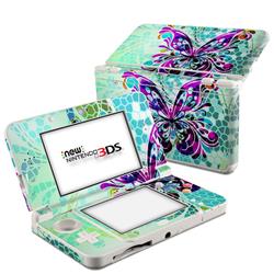 N3DS15-BFLYGLASS Nintendo 3DS 2015 Skin - Butterfly Glass -  DecalGirl