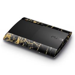 SPSS-BLACKGOLD Sony Playstation 3 Super Slim Skin - Black Gold Marble -  DecalGirl