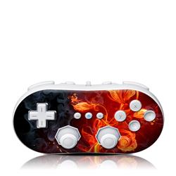 Picture of DecalGirl WIICC-FLWRFIRE Wii Classic Controller Skin - Flower of Fire