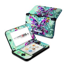 N3DX-BFLYGLASS Nintendo 3DS XL Skin - Butterfly Glass -  DecalGirl