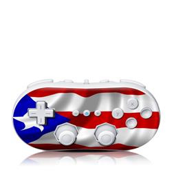 Picture of DecalGirl WIICC-FLAG-PUERTORICO Wii Classic Controller Skin - Puerto Rican Flag