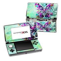 N3DS-BFLYGLASS Nintendo 3DS Skin - Butterfly Glass -  DecalGirl