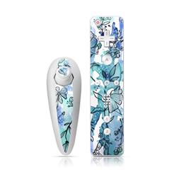 WIINC-BLUEINK Wii Nunchuk & Remote Skin - Blue Ink Floral -  DecalGirl