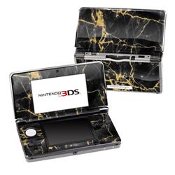 N3DS-BLACKGOLD Nintendo 3DS Skin - Black Gold Marble -  DecalGirl