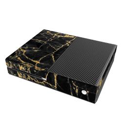 XBXO-BLACKGOLD Microsoft Xbox One Skin - Black Gold Marble -  DecalGirl