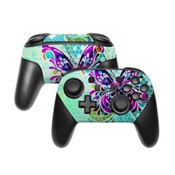 NSWP-BFLYGLASS Nintendo Switch Pro Controller Skin - Butterfly Glass -  DecalGirl