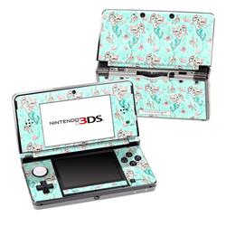 N3DS-MERKITTENAQUA Nintendo 3DS Skin - Merkittens with Pearls Aqua -  DecalGirl