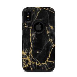 OCXS-BLACKGOLD OtterBox Commuter iPhone X & XS Case Skin - Black Gold Marble -  DecalGirl