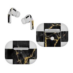 AAPP-BLACKGOLD Apple AirPods Pro Skin - Black Gold Marble -  DecalGirl