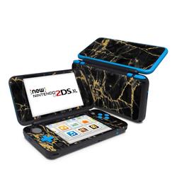 N2DSXL-BLACKGOLD Nintendo 2DS XL Skin - Black Gold Marble -  DecalGirl