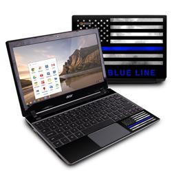 Picture of DecalGirl ACC7-THINBLINE Acer Chromebook C7 Skin - Thin Blue Line