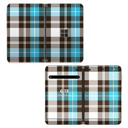 MDUO-PLAID-TUR Microsoft Surface Duo Skin - Turquoise Plaid -  DecalGirl