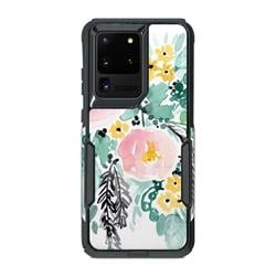 OCS20U-BLUSHEDFLOWERS OtterBox Commuter Galaxy S20 Ultra Case Skin - Blushed Flowers -  DecalGirl