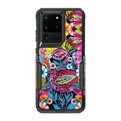 OCS20U-FLASHYFLAMINGO OtterBox Commuter Galaxy S20 Ultra Case Skin - Flashy Flamingo -  DecalGirl