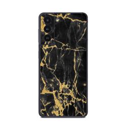 SGS21-BLACKGOLD Samsung Galaxy S21 Skin - Black Gold Marble -  DecalGirl