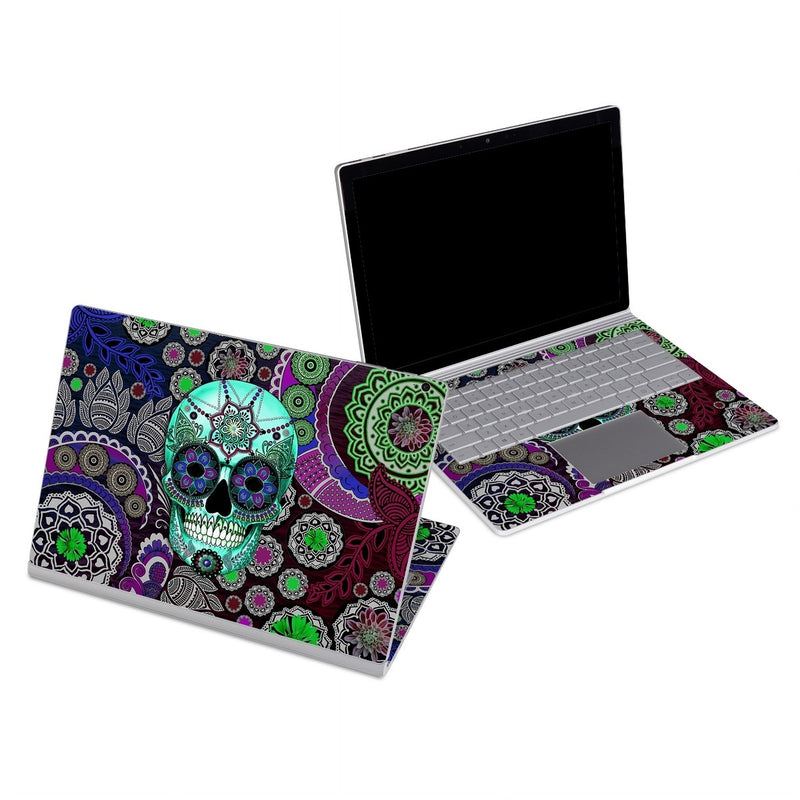 MSSB-SUGSKLSOMB Microsoft Surface Book Skin - Sugar Skull Sombrero -  Decal Girl