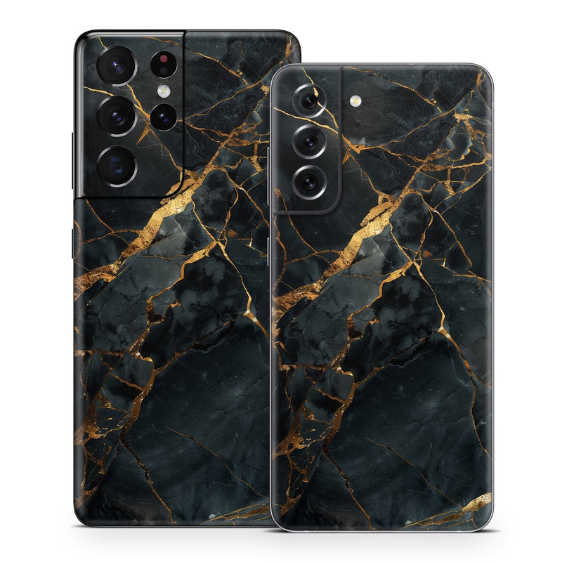 SGS21-REPAIRED Samsung Galaxy S21 Skin - Repaired Black Marble -  Decal Girl