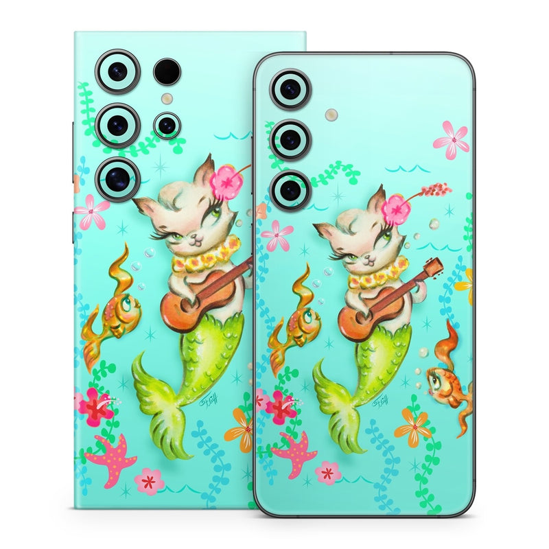 SGS24-MERKITUKEL Samsung Galaxy S24 Skin - Merkitten with Ukelele -  Decal Girl