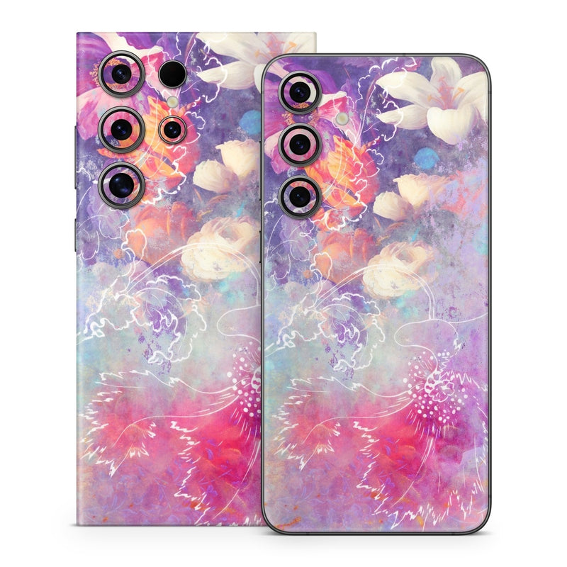 SGS24-SKFLILY Samsung Galaxy S24 Skin - Sketch Flowers Lily -  Decal Girl