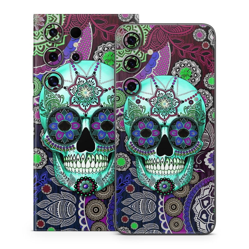 SGS24-SUGSKLSOMB Samsung Galaxy S24 Skin - Sugar Skull Sombrero -  Decal Girl