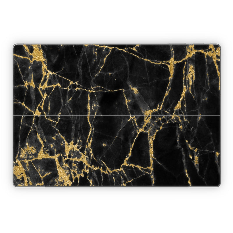 MSSP-BLACKGOLD Microsoft Surface Pro Skin - Black Gold Marble -  Decal Girl