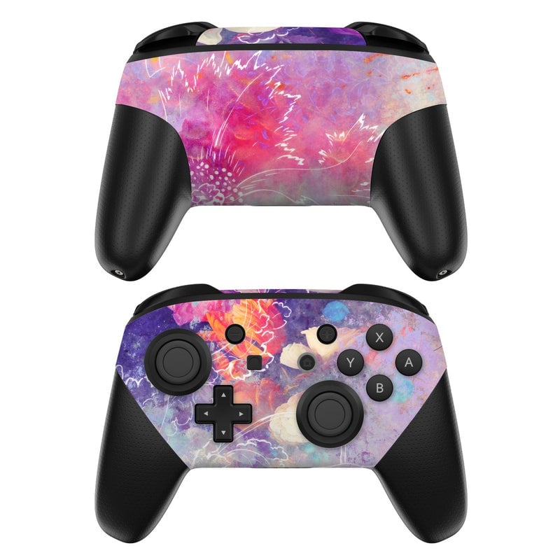 NSWP-SKFLILY Nintendo Switch Pro Controller Skin - Sketch Flowers Lily -  Decal Girl