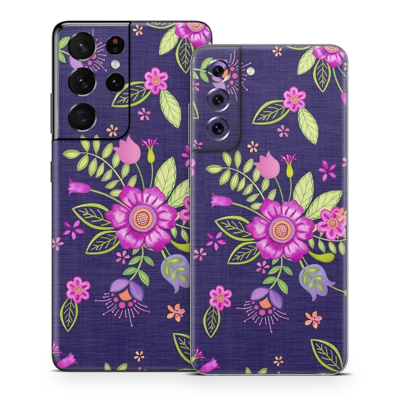 SGS21-FOLKFLORAL Samsung Galaxy S21 Skin - Folk Floral -  Decal Girl