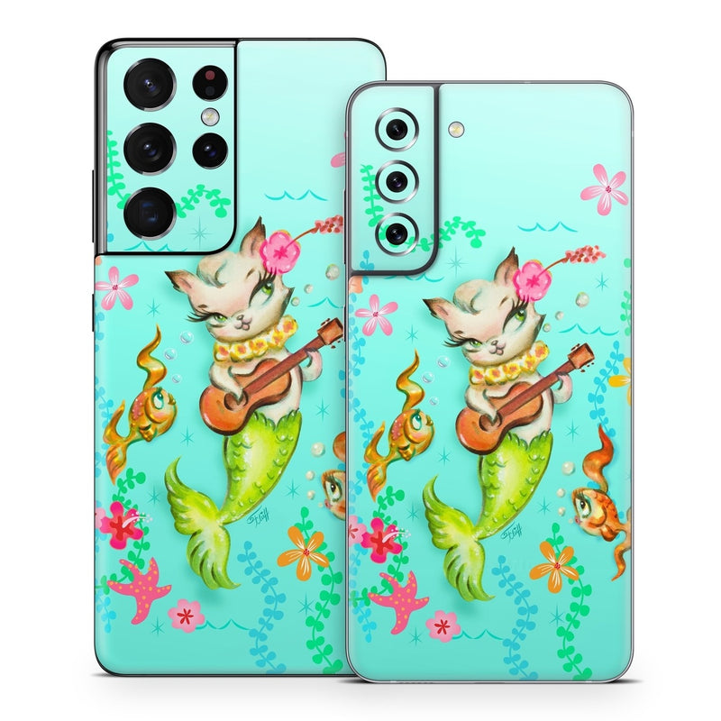 SGS21-MERKITUKEL Samsung Galaxy S21 Skin - Merkitten with Ukelele -  Decal Girl