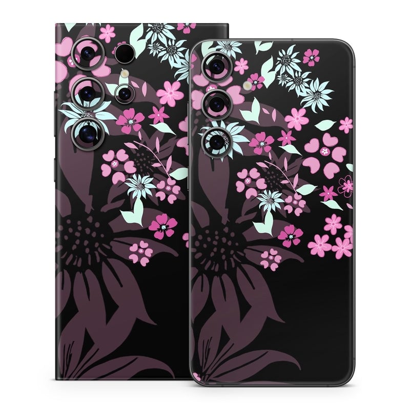 SGS24-DKFLOWERS Samsung Galaxy S24 Skin - Dark Flowers -  Decal Girl