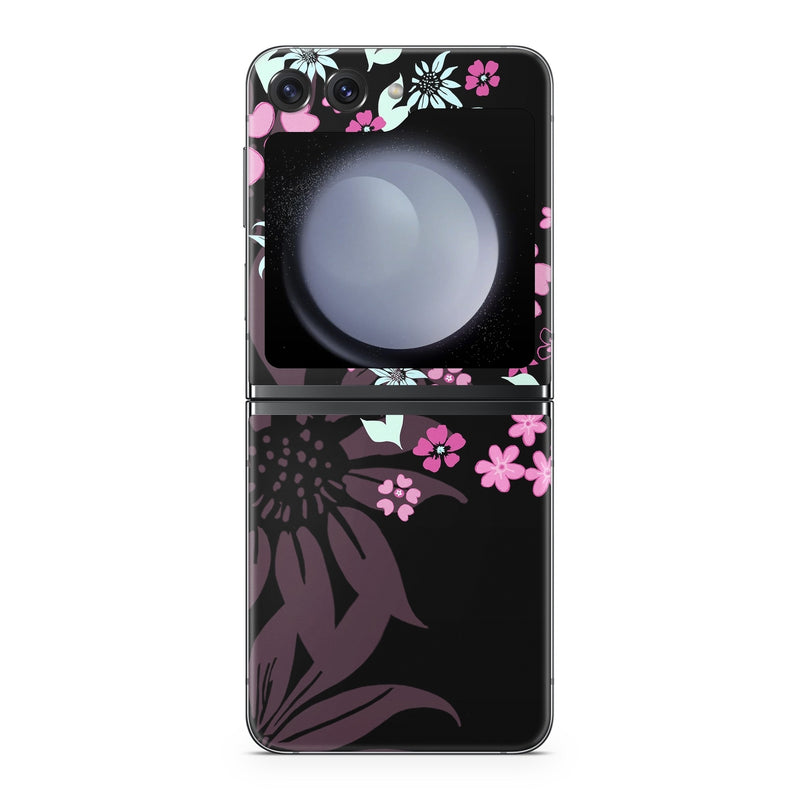 SGZFLP5-DKFLOWERS Samsung Galaxy Z Flip5 Skin - Dark Flowers -  Decal Girl