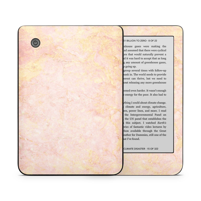 KC2E-ROSE-MARBLE Kobo Clara 2E Skin - Rose Gold Marble -  Decal Girl