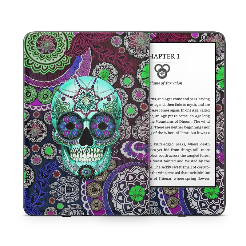 AKIN-SUGSKLSOMB Kindle Skin - Sugar Skull Sombrero -  Decal Girl