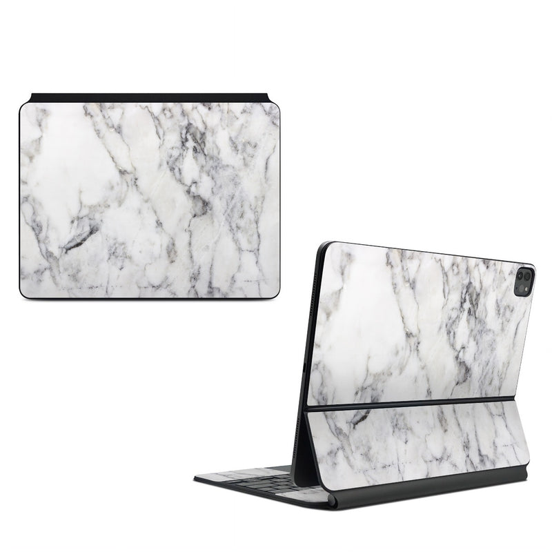 AMKB-WHT-MARBLE Apple Magic Keyboard for iPad Skin - White Marble -  Decal Girl