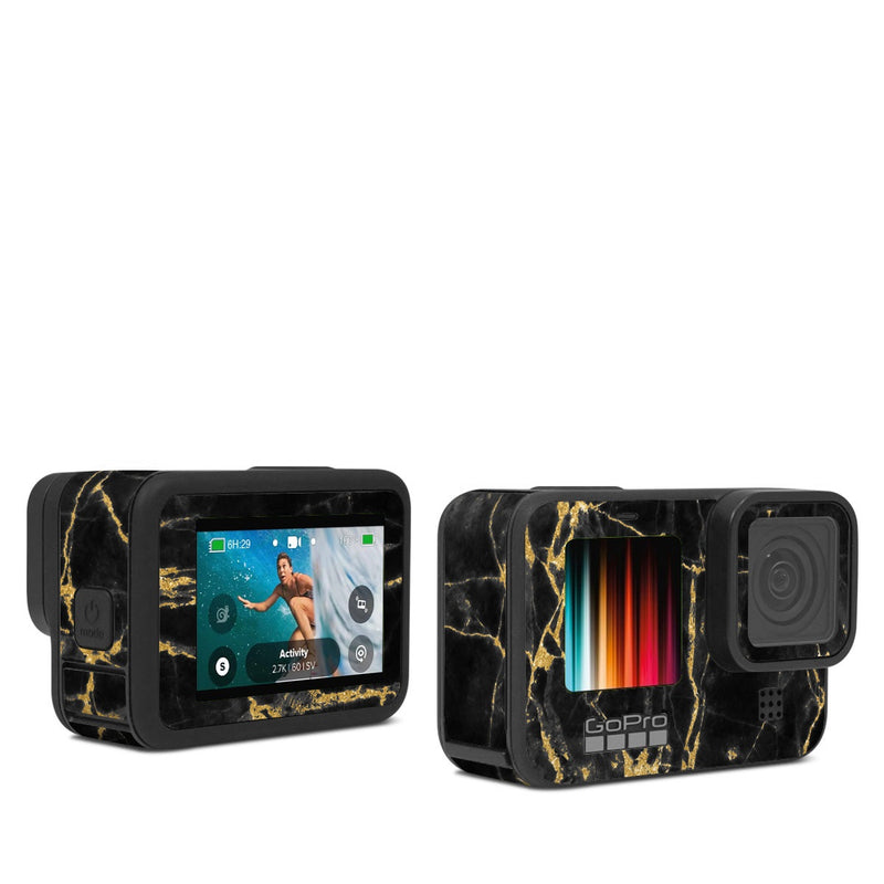 GPHB-BLACKGOLD GoPro Hero Black Skin - Black Gold Marble -  Decal Girl