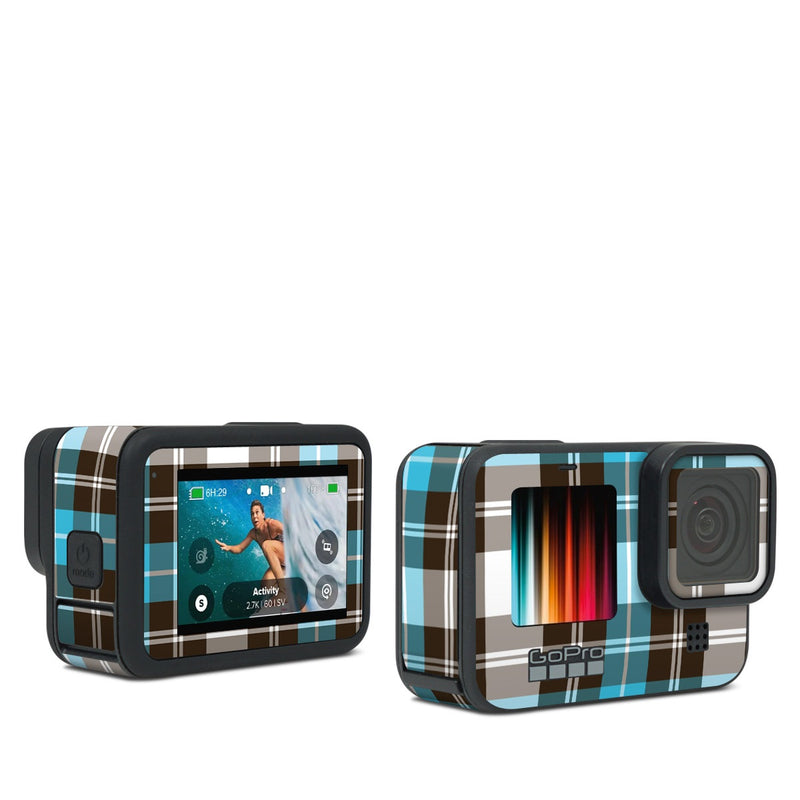 GPHB-PLAID-TUR GoPro Hero Black Skin - Turquoise Plaid -  Decal Girl