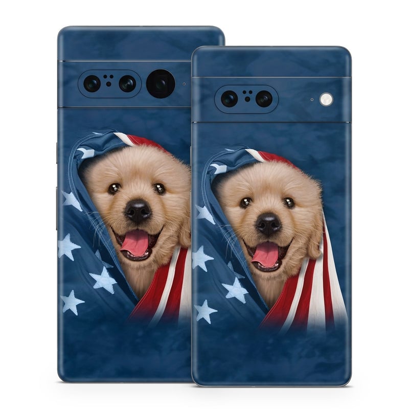 GPX7-PATRETRIEV Google Pixel 7 Skin - Patriotic Retriever -  Decal Girl