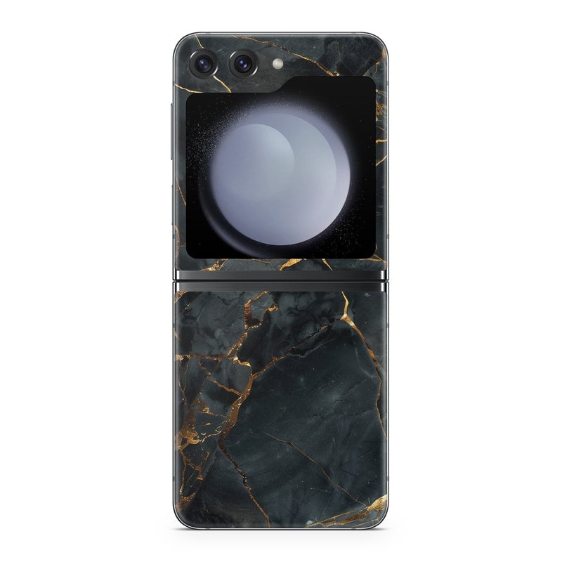 SGZFLP5-REPAIRED Samsung Galaxy Z Flip5 Skin - Repaired Black Marble -  Decal Girl