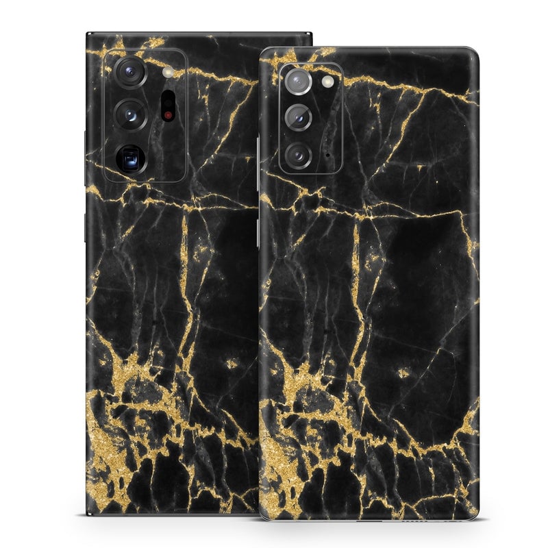 SGN20-BLACKGOLD Samsung Galaxy Note 20 Skin - Black Gold Marble -  Decal Girl