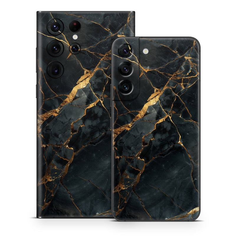 SGS22-REPAIRED Samsung Galaxy S22 Skin - Repaired Black Marble -  Decal Girl