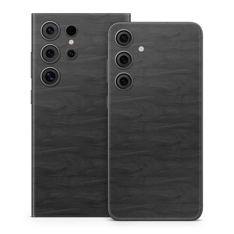 SGS24-BLACKWOOD Samsung Galaxy S24 Skin - Black Woodgrain -  Decal Girl