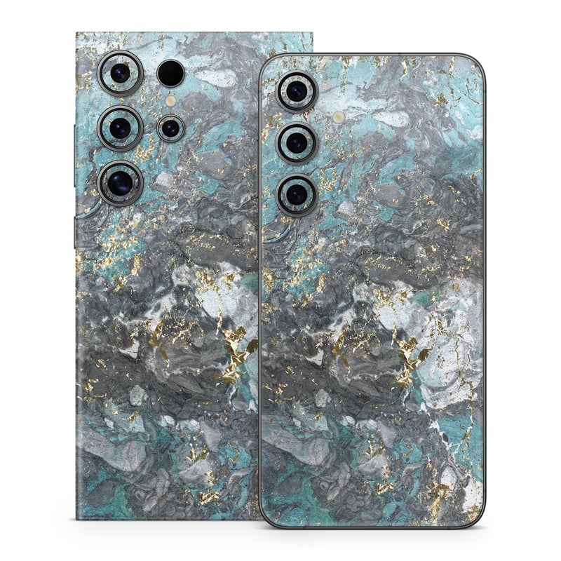 SGS24-GGLACIERMARB Samsung Galaxy S24 Skin - Gilded Glacier Marble -  Decal Girl